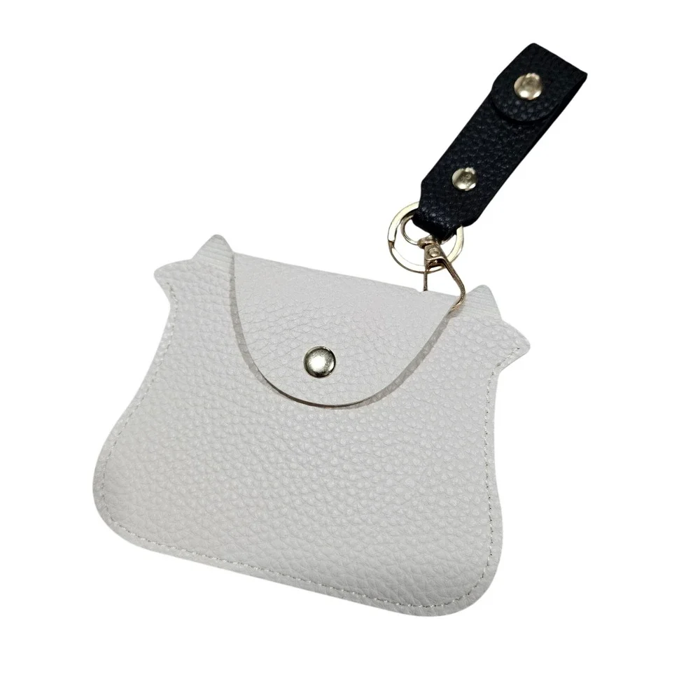 Cow Coin Purse Keychain Womens Small White Brown Black Vegan Leather Farmhouse‎